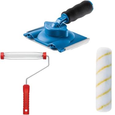 Imagem de Pad Para Pintura Acabamento Recorte + Suporte Garfo 23cm + Rolo Antigota 23cm