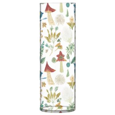 Imagem de JUZIHAI Vaso de pássaros para plantas em aquarela para flores 9,9 cm x 30 cm Cilindro de plástico moderno vaso de flores para centro de mesa de casamento decoração de casa