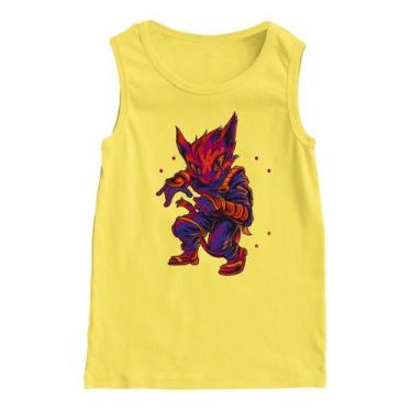 Imagem de Camiseta Regata Unissex Gato Ninja Cat Gatinho Top! - AL7, Amarelo, G