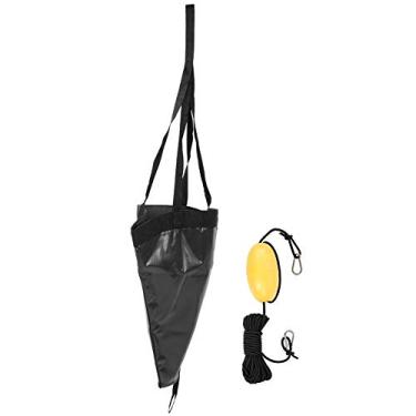 Imagem de KIMISS Conjunto de Flutuador de âncora de Barco Portátil de 24 Polegadas para Iate, Bote de Borracha, Caiaque e Barcos de Pesca - Design Compacto e Resistente para Estabilidade Em Condições de (Preto)