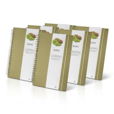 Imagem de Caderno de Anotações Espiral com Elástico, Capa Papel Reciclado, 70 Folhas Pautadas, 21x15cm, com Suporte para Caneta, não acompanha caneta (10, kiwi)