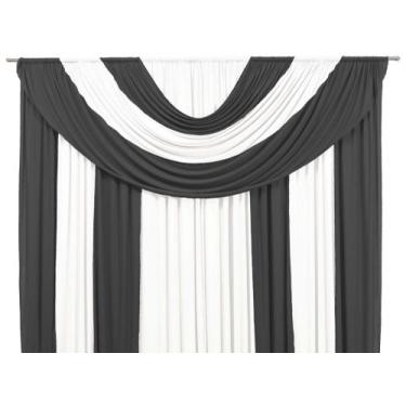 Imagem de Cortina Suprema Malha Com Bandô 2 Cores 2,00x 1,70m Decoração Para Cas