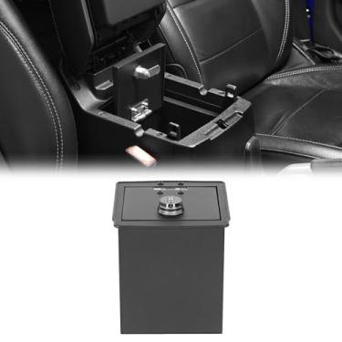 Imagem de Hooke Road SAFEJL Console central gladiador cofre inserção apoio de braço armazenamento para 2018-2026 Jeep Wrangler JL & Gladiator JT 2/4 portas, caixa de bloqueio de senha de aço preto resistente