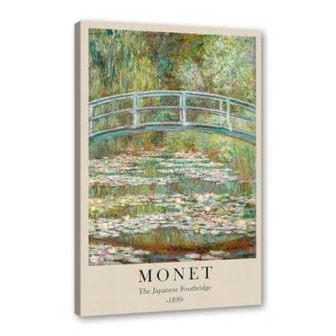 Imagem de Pôster de tela Monet Water Lily Sunrise Claude Monet impressões paisagem vintage imagem de arte de parede sala de estar decoração-galeria pôster (SKU7,12x16 polegadas = (30 x 40 cm), emoldurado (tela