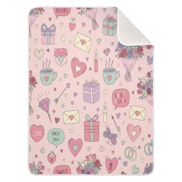 Imagem de Wassud Cobertor de bebê Sweet Doodles para meninos e meninas, macio para bebês e recém-nascidos, cobertor aconchegante de algodão essencial para berçário, viagem, berço, carrinho 76 x 101 cm