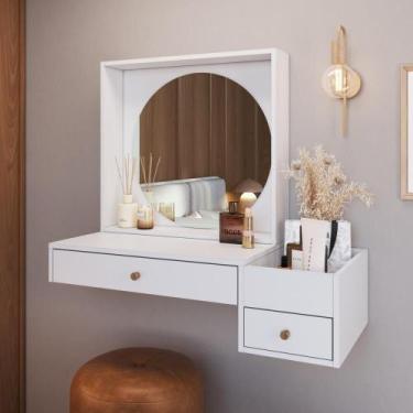 Imagem de Penteadeira Suspensa com Espelho e 2 Gavetas Branco Proddy Branco - MI