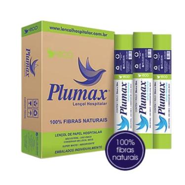 Imagem de Papel lencol hospitalar plumax eco 50cm x 50m (verde 50) caixa com 10 