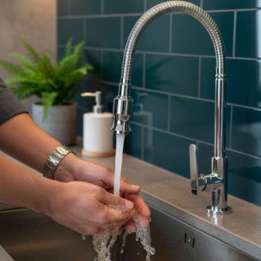 Imagem de Torneira Flexível Gourmet Bancada Mesa Pia Cuba Industrial Residencial