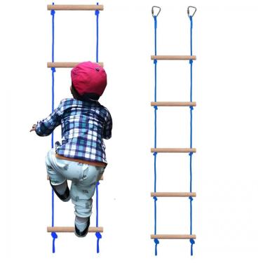 Imagem de Escada Balanço Ninja Warrior Ayipaqen Azul 5 Degraus - Capacidade 120 kg para Playground e Balanço Infantil