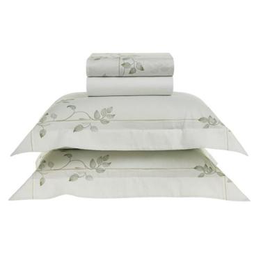 Imagem de Jogo de Cama Queen Karsten 300 Fios Algodão Egípcio 04 Peças, Benin