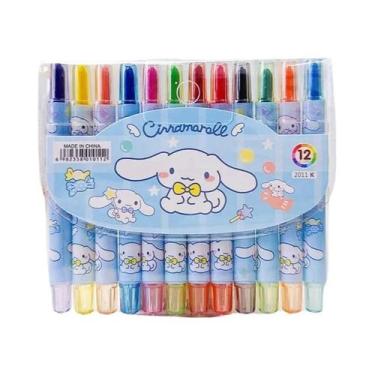 Imagem de Crayons Rotativos Kuromi Em 12 Cores, Pincéis De Pintura Para Crianças