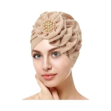 Imagem de Hijab Muçulmano Floral Em Cor Sólida Com Contas, Lenço De Cabeça Para 