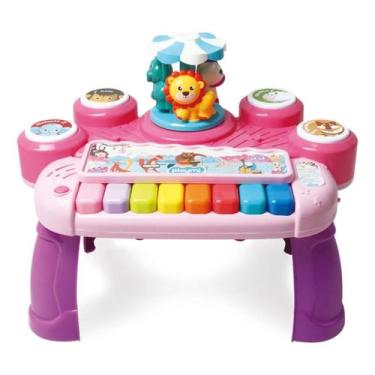 Imagem de Mesinha Musical Carrossel Dos Bichinhos Rosa - Cardoso - Cardoso/Playm