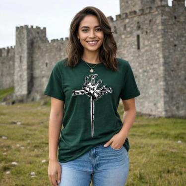 Imagem de Camiseta Unissex Coroa e Cravos Estampa Minimalista Casual Confortável