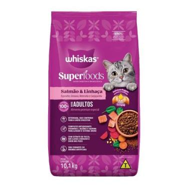 Imagem de Ração para Gatos Whiskas Superfoods Adulto Salmão e Linhaça 10,1kg - C