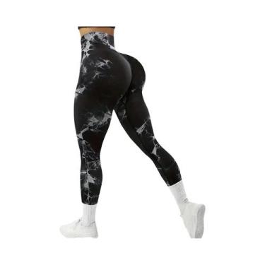 Imagem de Leggings Esportivas Sem Costura De Cintura Alta Tie Dye Para Mulheres,
