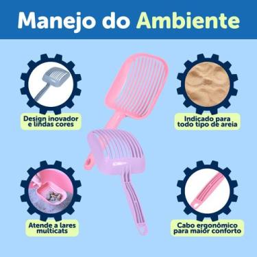 Imagem de Pá Higiênica para Gatos Ergonômica Design Moderno - Pet Games, Cinza
