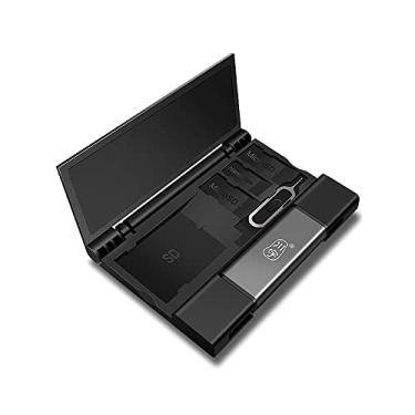 Imagem de Leitor de cartão portátil, C350D USB3.1 leitor de cartão multifuncional tipo-C + USB + portas micro USB SD/TF slot duplo para telefone laptop com estojo de armazenamento