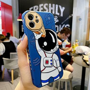 Imagem de Capa de telefone de telescópio espacial astronauta de luxo para iphone 12 11 13 pro max 13 mini xs x xr 7 8 plus se 2020 capa de silicone líquido, wyj azul, para iphone 13 pro