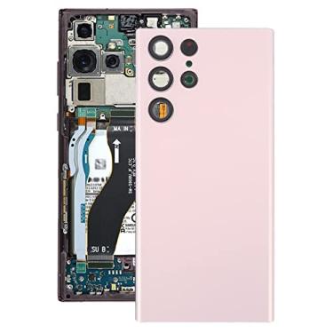 Imagem de HONGYAN Peças de substituição de telefone celular Tampa traseira da bateria com capa de lente da câmera para Samsung Galaxy S22 Ultra 5G SM-S908B Acessórios telefônicos