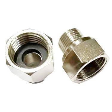 Imagem de HZFJ Delta Faucet 1/2 fêmea rosca de tubo 3/8 macho adaptador de latão de compressão, adaptador de tubo G3/8 para G1/2, 2 peças, adequado para torneira Kohler