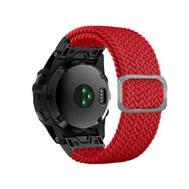 Imagem de HAZELS 26 22mm Sport Nylon Watchband Pulseira para Garmin Fenix 7 Fenix 7X Easy Fit Pulseira de Liberação Rápida (Cor: VERMELHO, Tamanho: 22mm Fenix 7)