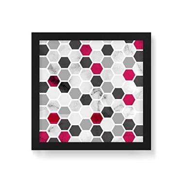 Imagem de Arte Maníacos Quadro Decorativo Favo Vermelho - 30x30cm (Moldura em laca preta)