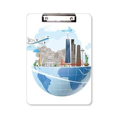 Imagem de Travel Journey America Mount Plane Prancheta pasta para escrever placa de apoio A4