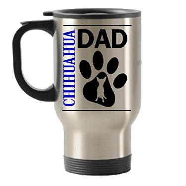 Imagem de Chihuahua Dad and Mom ideia de presente de aço inoxidável viagem isolado caneca (papai)