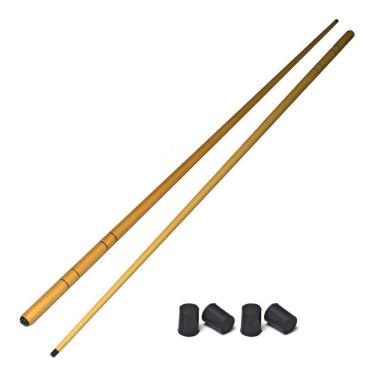 Imagem de 2 Tacos 1,30m Madeira + 4 Ponteira Rista Sinuca Bilhar Bar