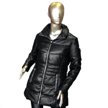 Imagem de Jaqueta Feminina Alongada Couro Ecológico Facinelli 620279