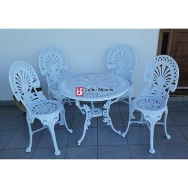 Imagem de Conjunto de Mesa Para Jardim Palmeira em Alumínio Fundido Unifer Móveis