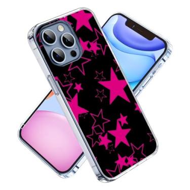 Imagem de RSMTCI Capa Red Stars para iPhone 15 Pro Max - Transparente - Compatível com MagSafe - Não Amarela - Material Acrílico Transparente Fino, Leve e Durável para Maior Proteção e Estilo