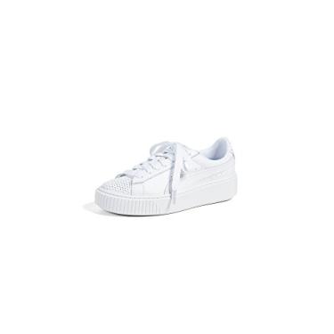 Imagem de PUMA Tênis feminino com plataforma patenteada, Puma Branco-puma Prata-puma Branco, 9.5