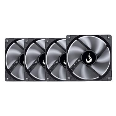 Imagem de Kit 4 Cooler Fan Rise Mode 120mm 12v Preto - RM-BK-01-FB