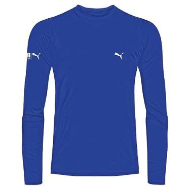Imagem de Camiseta Térmica Puma Manga Longa Proteção UV50+ Fio LYCRA® Masculino Adulto, Azul Royal, G