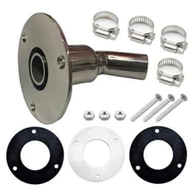 Imagem de LEQMG Calefator a diesel, revestimento de exaustão do casco, aço inoxidável 316 de grau marítimo, adequado para ferragens de soquete de tubo de 24 mm (dobrado)