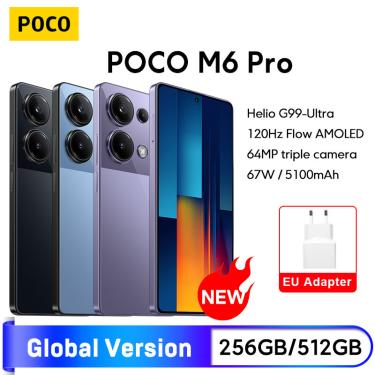 Imagem de POCO-M6 Pro Smartphone Versão Global  256GB  512GB  Helio G99  Ultra 64MP  Câmera Tripla com OIS