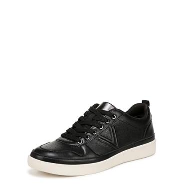 Imagem de Vionic Elise Tênis feminino casual confortável de couro, Preto, 6 Wide