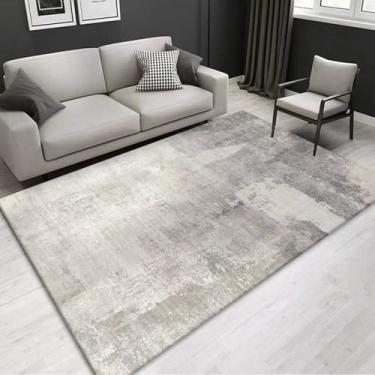 Imagem de Tapete abstrato moderno para decoração de casa, carpetes para sala de estar, cinza, tamanho grande, sofá, área, quarto, varanda, decoração, tapete de chão, flanela 9.200 x 300 cm 78,7 x 118 pol.