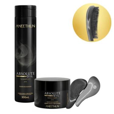 Imagem de Kit Absolute Oil Aneethun Shampoo,Máscara Lançamento+Escova