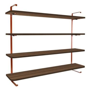 Imagem de Prateleira de parede 100 x 20 cm com 4 níveis para Decoração de Sala Q