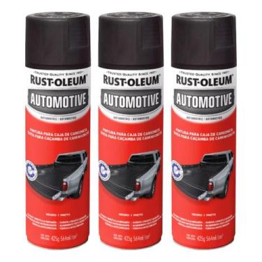 Imagem de Kit 3 Renova Caçamba Camionete Rust Oleum Tinta Spray Preto