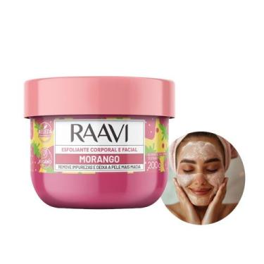 Imagem de Esfoliante Corporal e Facial Morango Raavi Vegano 200g