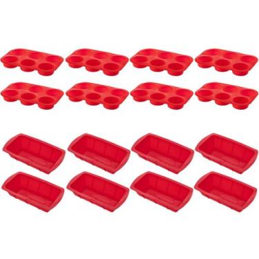 Imagem de Jogo Forma Para Pães + Forma Cupcake Sortida Silicone 8Un - QUALITY HO