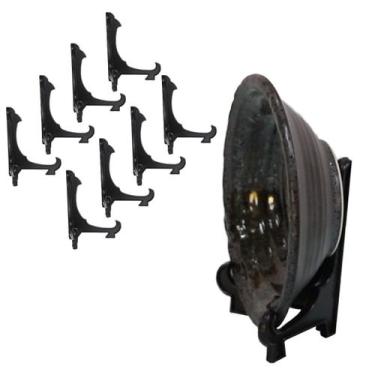 Imagem de Kit Com 8 Peças Suporte Para Pratos e Azulejos Preto 12,5cm - AC