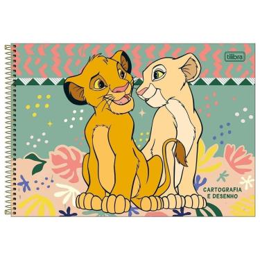 Imagem de Caderno Desenho Cartográfia 80Fls Rei Leão Nala Tilibra