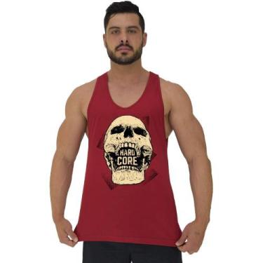 Imagem de Regata Menos Cavada Masculina MXD Conceito Hardcore Skull, M, Vermelho