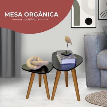 Imagem de Kit de 2 Mesas Canto E Apoio Pe Palito Tripe Porta Quadros E Objetos T