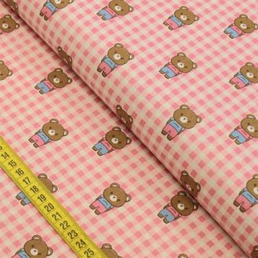 Imagem de Tecido Estampado para Patchwork - Kawaii : Ursinhos Rosa (0,50x1,40) -